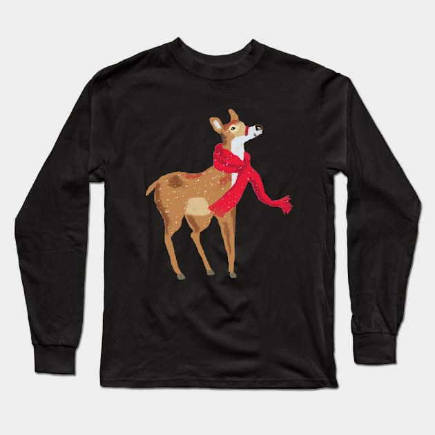 deer scarf Long Sleeve T-Shirt by StarlynArtDesgin